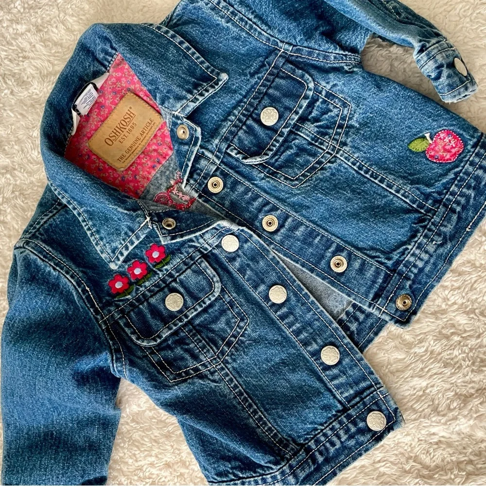 OshKosh B'gosh Kids' Denim Jacket with Floral Accents